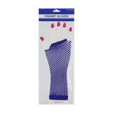 Party Planet Blue Long Fingerless Fishnet Gloves A136751
