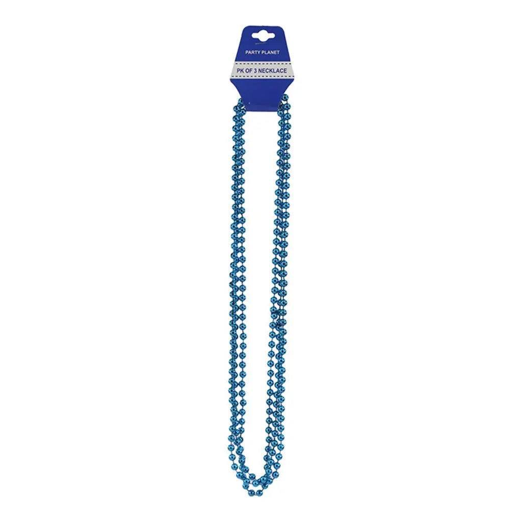 Party Planet Blue Party Necklace 80cm 3PK A100141