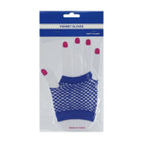 Party Planet Blue Short Fingerless Fishnet Gloves A219829