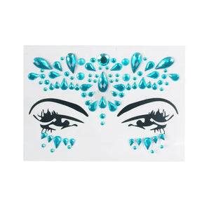 Party Planet Blue Stick On Face Jewellery PP11582
