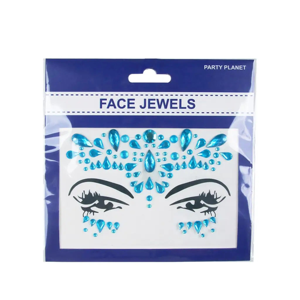 Party Planet Blue Stick On Face Jewellery PP11582