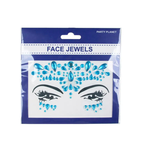 Party Planet Blue Stick On Face Jewellery PP11582