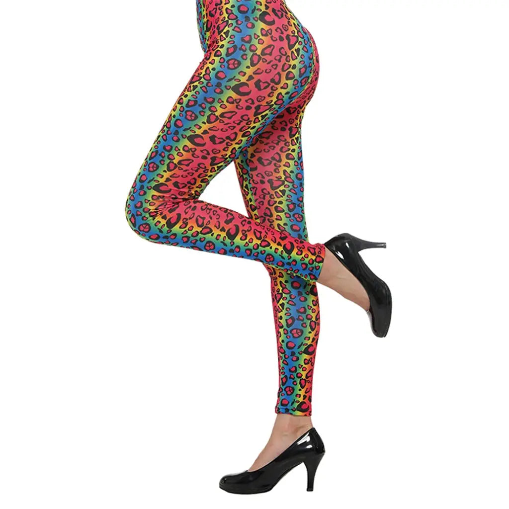 Party Planet Colourful Leopard Print Leggings PP98388