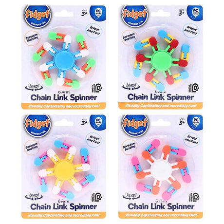 Party Planet Fidget Chain Link Spinner Assorted Colours 321810