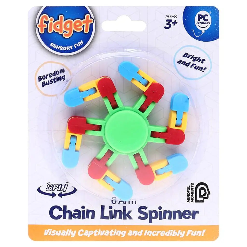 Party Planet Fidget Chain Link Spinner Assorted Colours 321810