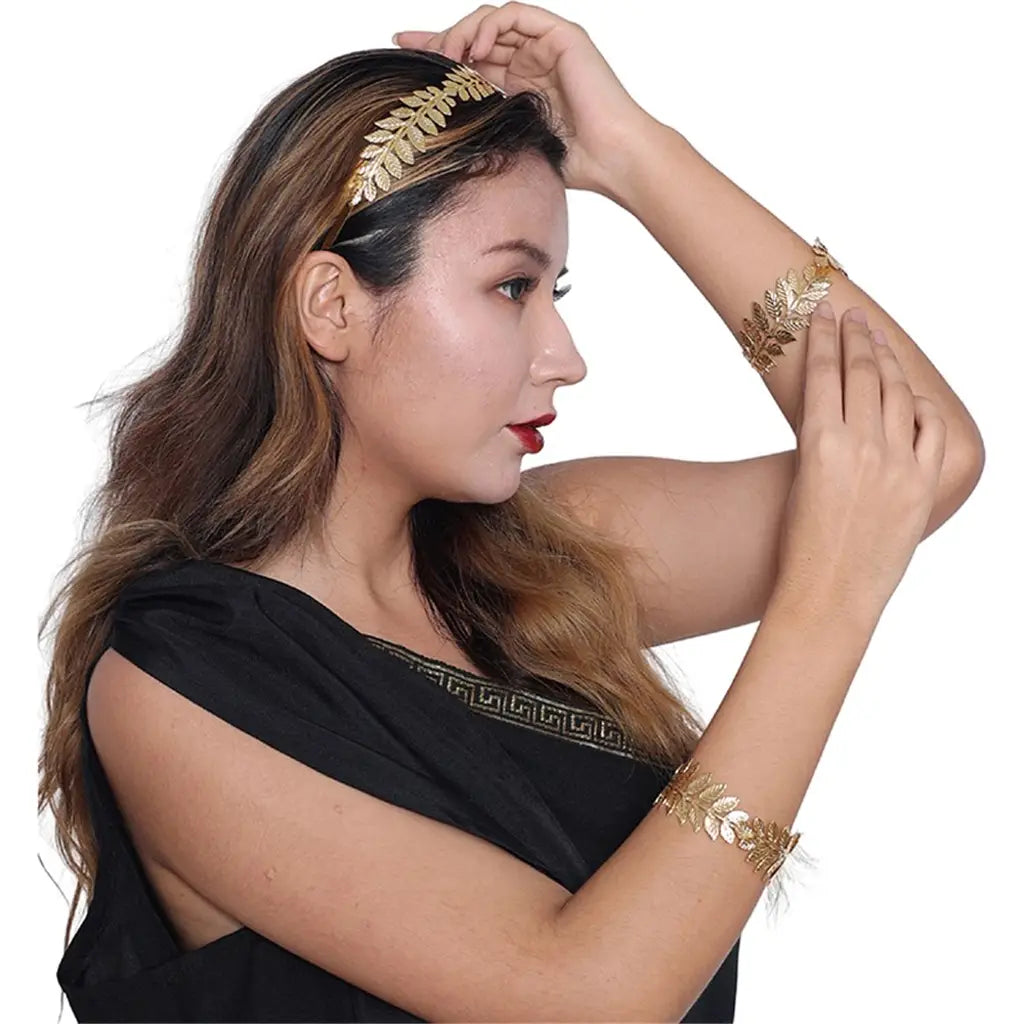 Party Planet Goddess Leaf Crown And Bracelet Set PP43968