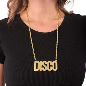 Party Planet Gold Disco Bling Necklace PP12220