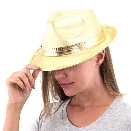 Party Planet Gold Fedora PP11094