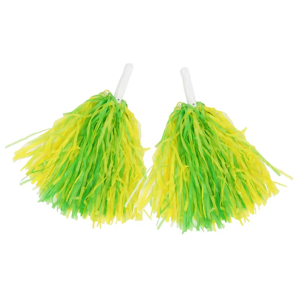 Party Planet Green & Gold Cheerleader Pom Poms 2Pk AD97602