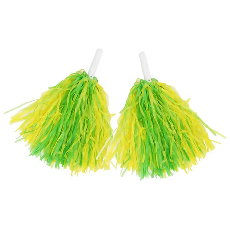 Party Planet Green & Gold Cheerleader Pom Poms 2Pk AD97602