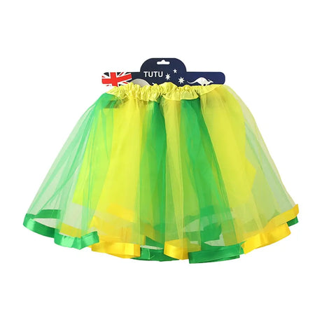Party Planet Green & Gold Polyester 3 Layer Tutu AD97596 2