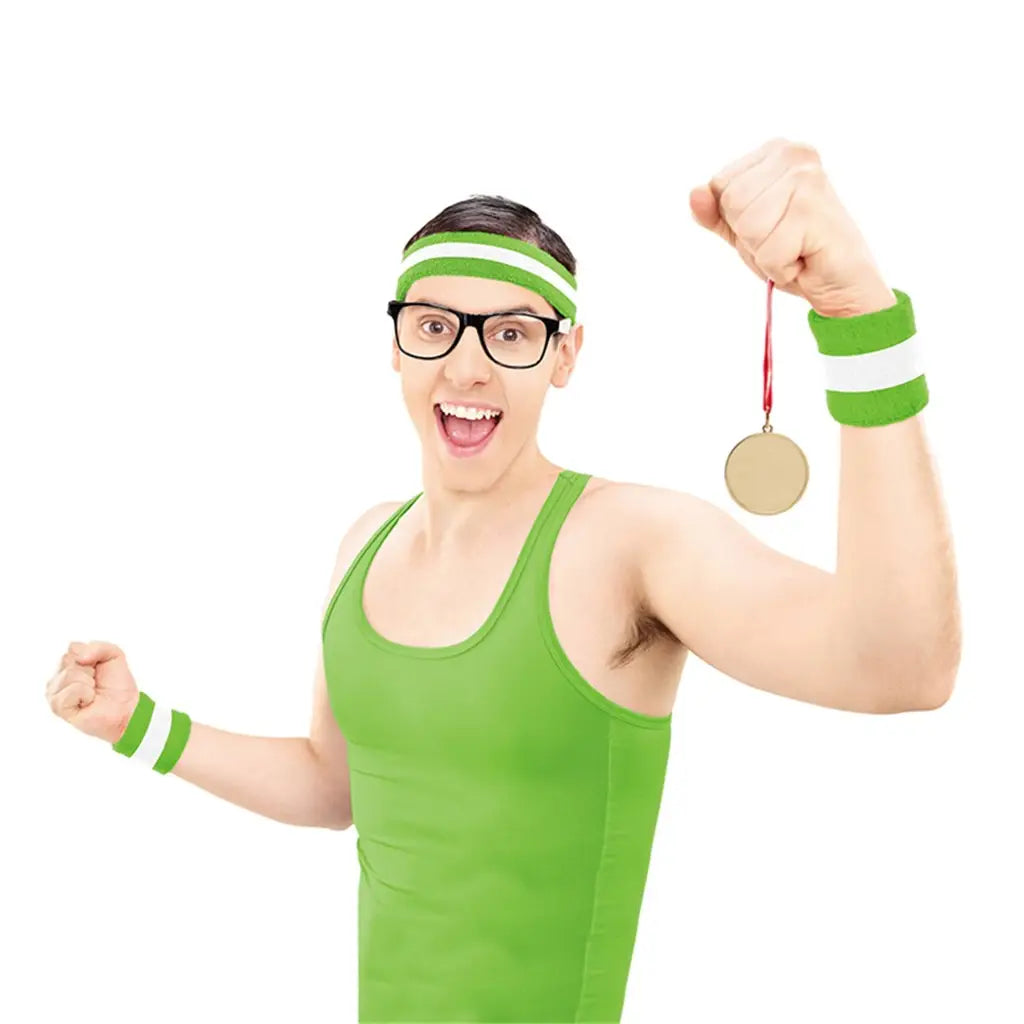 Party Planet Green Headband & Wristband 2Pk A112038
