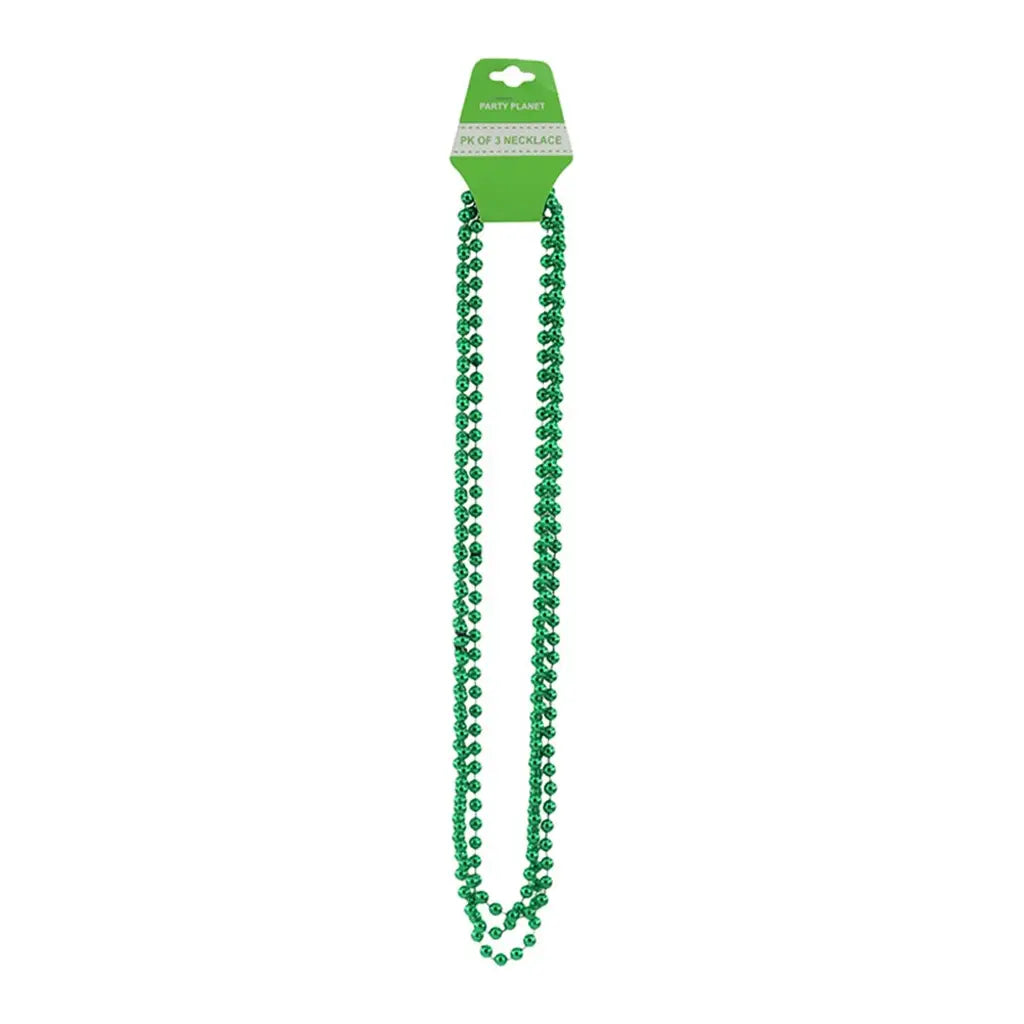 Party Planet Green Party Necklace 80cm 3Pk A100134
