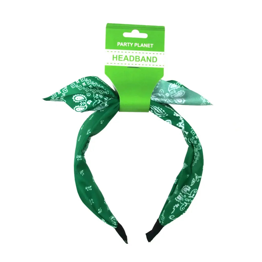 Party Planet Green Retro Printed Headband PP51403