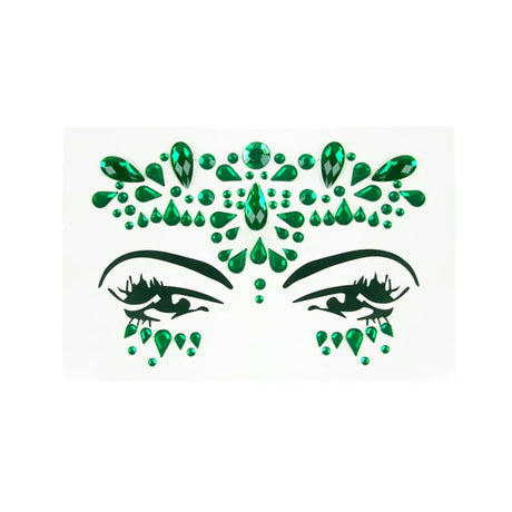 Party Planet Green Stick On Face Jewellery PP11575