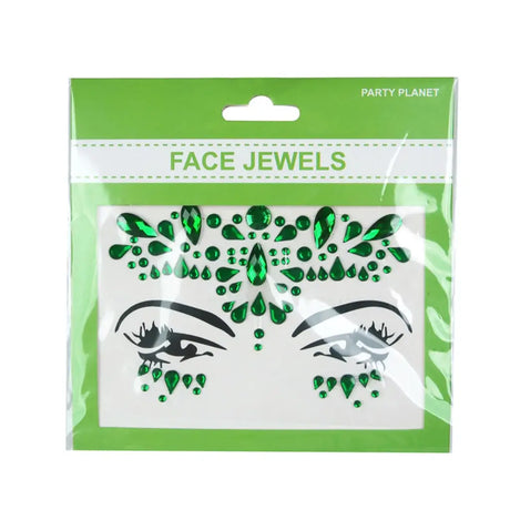 Party Planet Green Stick On Face Jewellery PP11575