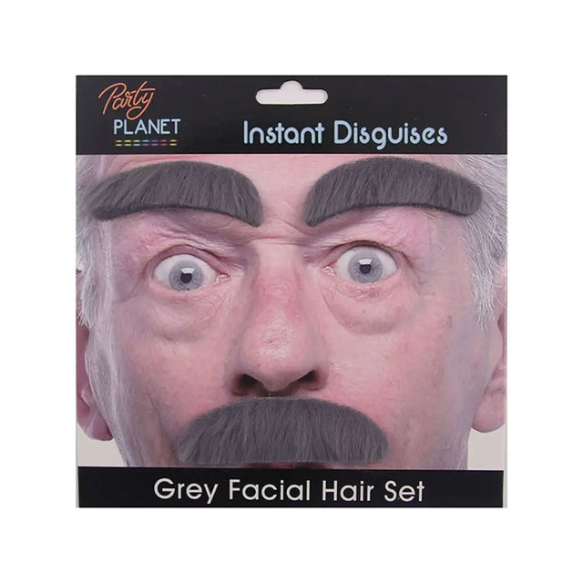 Party Planet Grey Facial Hair Set PP26244