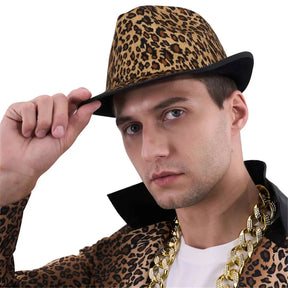 Party Planet Leopard Print Fedora Hat PP49141