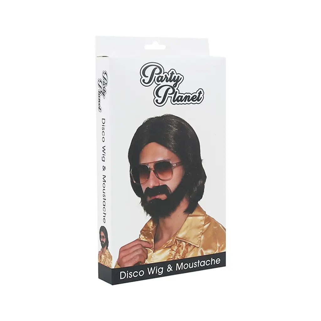 Party Planet Male 70s Disco Wig And Moustache PP45382