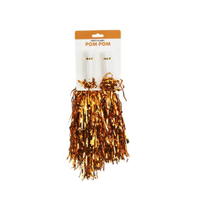 Party Planet Metallic Orange Cheerleader Pom Pom 2Pk PP37247