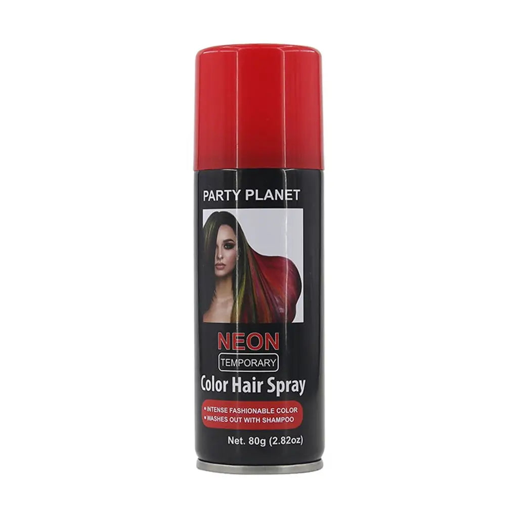 Party Planet Neon Red Temporary Hair Spray 80g PP47669
