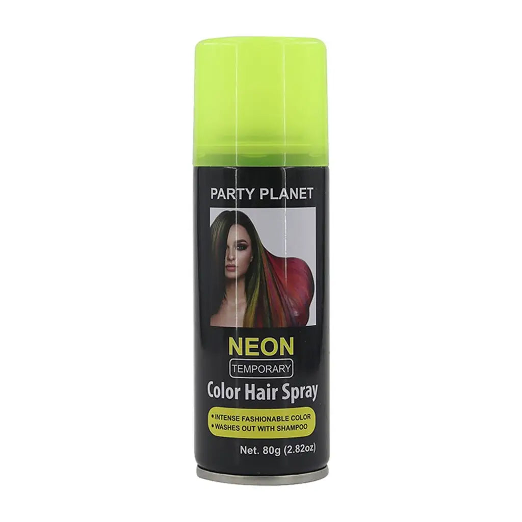 Party Planet Neon Yellow Temporary Hair Spray 80g PP47621