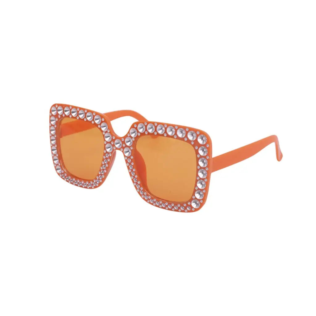 Party Planet Orange Blinged Square Party Glasses PP37131