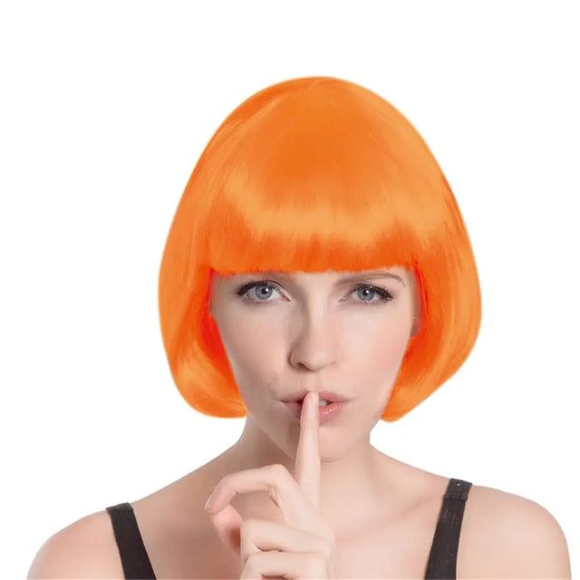 Party Planet Orange Bob Wig PP37407