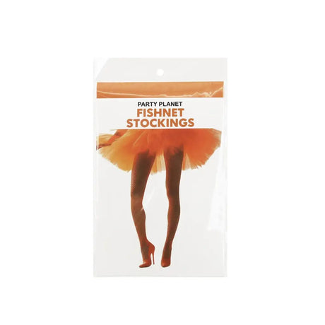 Party Planet Orange Fishnet Stocking Tights PP37346