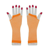 Party Planet Orange Long Fishnet Gloves PP37377
