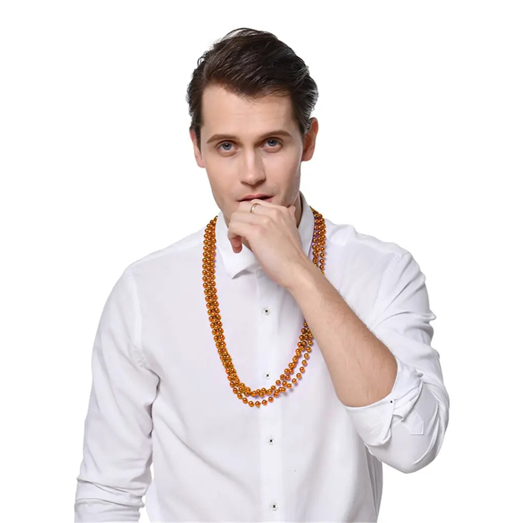 Party Planet Orange Party Necklace 80cm 3Pk PP37421