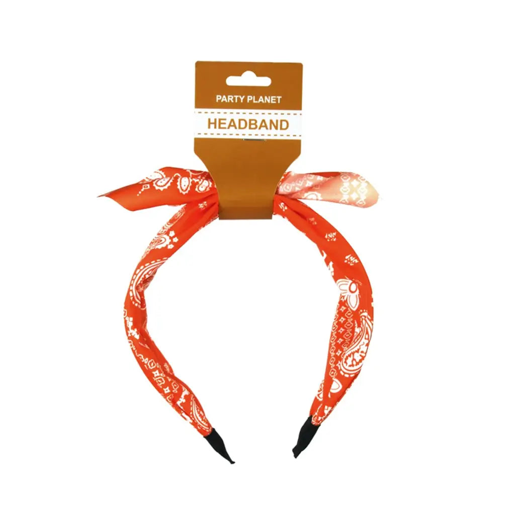 Party Planet Orange Retro Printed Headband PP51373
