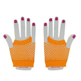 Party Planet Orange Short Fishnet Gloves PP37339