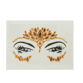 Party Planet Orange Stick On Face Jewellery PP37438