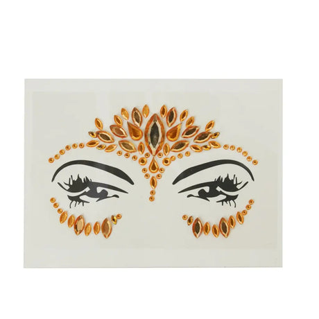 Party Planet Orange Stick On Face Jewellery PP37438