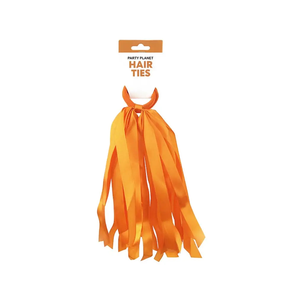 Party Planet Orange Tassel Hair Ties 2Pk PP37186