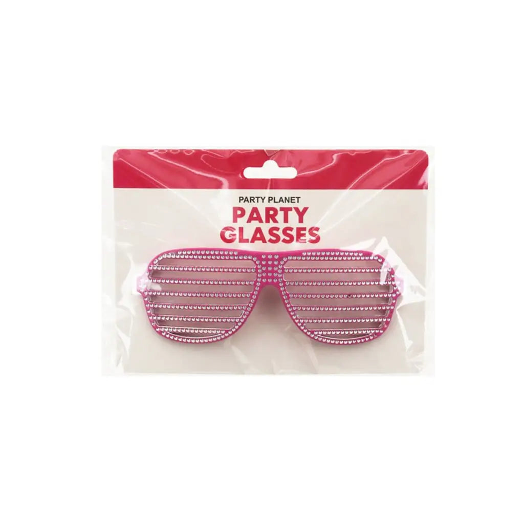 Party Planet Pink Blinged Shutter Shade Glasses A96055