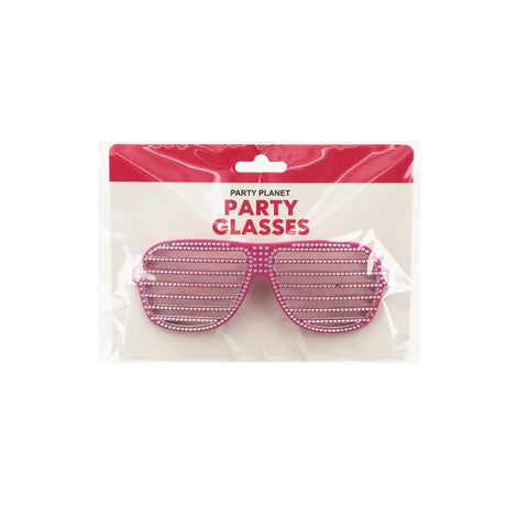 Party Planet Pink Blinged Shutter Shade Glasses A96055