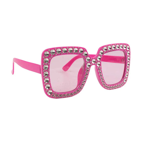 Party Planet Pink Blinged Square Party Glasses PP44651