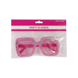 Party Planet Pink Blinged Square Party Glasses PP44651