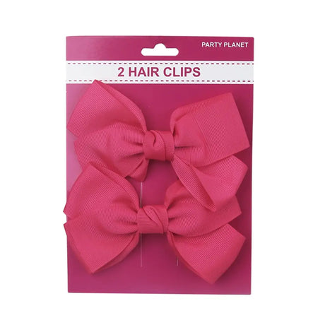 Party Planet Pink Bow Hair Clip 2PK PP11889