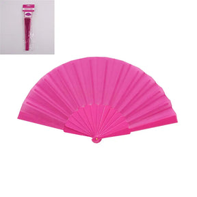 Party Planet Pink Fabric Hand Fan PP94109