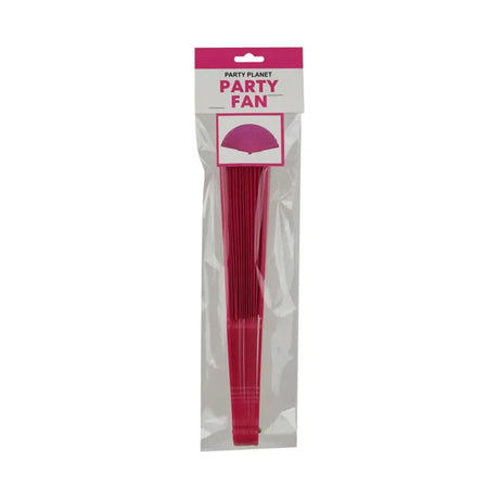 Party Planet Pink Fabric Hand Fan PP94109