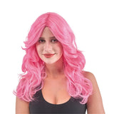 Party Planet Pink Long Curly Wig PP12442