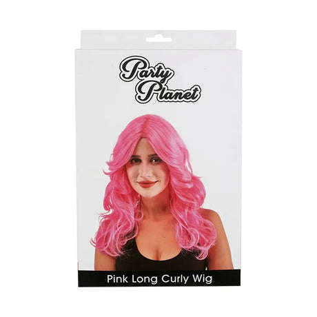 Party Planet Pink Long Curly Wig PP12442