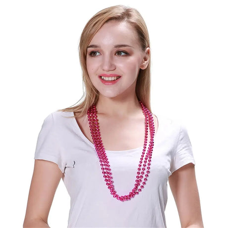 Party Planet Pink Party Necklace 80cm 3PK A100158