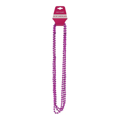 Party Planet Pink Party Necklace 80cm 3PK A100158
