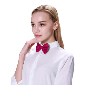 Party Planet Pink Sequin Bow Tie A96215