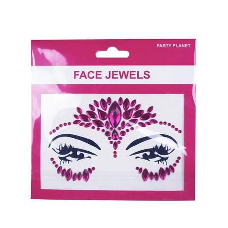 Party Planet Pink Stick On Face Jewellery PP11773