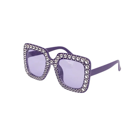 Party Planet Purple Blinged Square Party Glasses PP37698